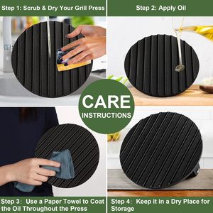 Prensa para Tocino <span class=keywords><strong>de</strong></span> Hierro Fundido <span class=keywords><strong>de</strong></span> Grado Alimenticio, Prensa para Asar Profesional con Mango Ergonómico <span class=keywords><strong>de</strong></span> Madera para Paninis y Sándwiches - Product Image 5