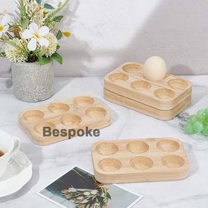 Support à œufs en bois rustique haut de gamme avec logo personnalisé <span class=keywords><strong>pour</strong></span> réfrigérateur, portable <span class=keywords><strong>pour</strong></span> œufs farcis, rangement et présentation de poulet, plateau à œufs en bois - Product Image 6