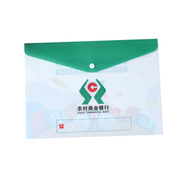 Carpeta de Archivos A4 de Gran Capacidad con Logotipo Personalizado, Bolsa de Plástico Transparente de PP con Botón, Carpeta de Documentos Impermeable para Oficina y Escuela