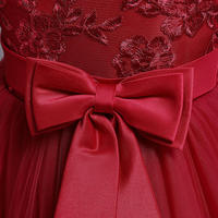 Nouvelle robe de princesse pour fille, ODM, enfants de 7 à 8 ans, luxueuse, mignonne, brodée de fleurs, à plusieurs couches, en tulle, à manches lanternes
