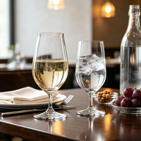 Verre à eau multifonction transparent JH 2026 avec pied moyen, gobelet à bière, verre fabriqué à la machine pour cocktails et vins