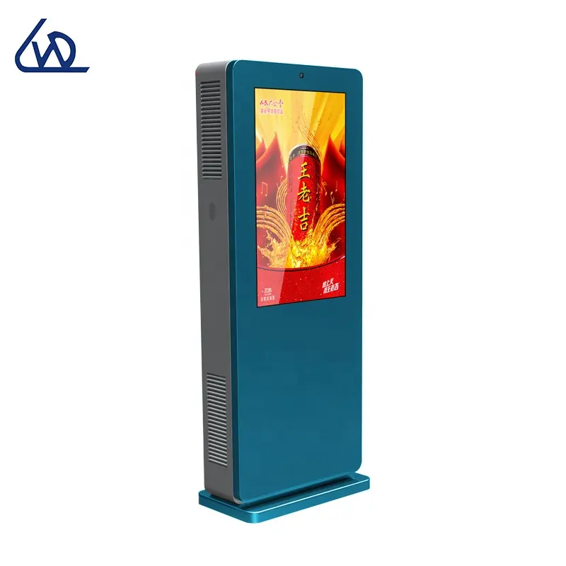 55 Inch Floor Stand Digital Signage Outdoor Weatherproof Advert Screen Advertising Kiosk Advertising Concession Stand