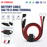 Câble d'extension de batterie SAE avec borne à joint torique, fusible en ligne, déconnexion rapide, faisceau de câbles pour moto et voiture