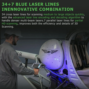 Premier scanner 3D sans fil au monde à laser bleu et NIR, original <span class=keywords><strong>CR</strong></span>, RaptorX, précision de 0,02 mm, qualité métrologique, 34+7 lignes, industriel/impression 3D, USB - Product Image 2