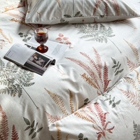 Ensemble de draps de lit en coton de qualité hôtelière 400TC, 4 pièces, jetables, à motifs floraux, personnalisables - Disponible