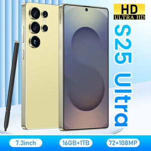 Smartphone S25 Ultra 5G Jaune Pas Cher |   Appareil photo 108MP, processeur Deca Core, 16 Go + 1 To, écran <span class=keywords><strong>OLED</strong></span> HD 7,3 <span class=keywords><strong>pouces</strong></span> 90 Hz, double SIM, Android 14 - Product Image 1