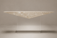 Console en marbre naturel moderne, écologique, imperméable, polie, avec cadre en acrylique transparent, pour entrée de villa de luxe
