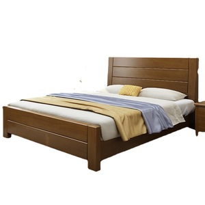 Lit de rangement haut en bois massif 1,5 m 1,8 m, moderne et minimaliste, avec tiroirs à vérins à gaz et structure de cadre, mobilier de chambre - Product Image 4