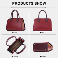 Tas Wanita Chrisbella 2 in 1 Set, Tas Tangan dengan Dompet, Tas Wanita Elegan Bahan PU dengan Tali Lepas Pasang