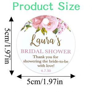 Étiquettes personnalisées pour cadeaux de mariage, motif floral, avec fleurs aquarellées rose pâle, autocollants décoratifs en papier - Product Image 2