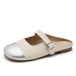 Nouvelles Chaussures Décontractées pour Femmes en Cuir Fait Main de Haute Qualité, Style 2026, Sandales Plates Bicolores - Product Image 6