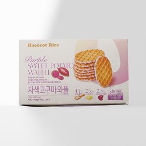 Haeorot, Waffles de Arroz con Camote Morado, Bocadillo Coreano Horneado, 18g, 20 Piezas, Bajo Índice Glucémico, Bocadillo Dietético, Postre Portátil - Product Image 4