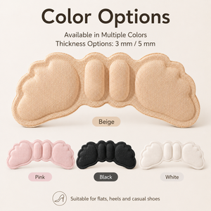 Coussinets antidérapants en tissu pour talons, double épaisseur 3mm 5mm, 4 couleurs, pour ballerines, escarpins et baskets amples, vente en gros OEM - Product Image 4