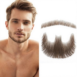 LIANXUE - Disfraz de barba falsa para barba, anciano, bigote, disfraz de Halloween, divertido para barba, accesorios para el cabello facial para