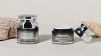 Pot carré en plastique acrylique 30g 50g, couleur et logo personnalisés, soin de la peau, couvercle à vis, cosmétique de luxe