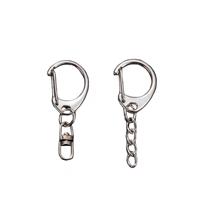 Meilleures ventes : Mousquetons en alliage de zinc de 23 mm avec chaîne, boucle en C, mousqueton pivotant, porte-clés, accessoire de porte-clés en métal