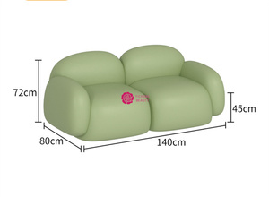 Yicheng Beauty Venta caliente Cafe bar Booth Área de ocio Recepción Silla de comedor doble Silla de sofá de espera para la venta - Product Image 2