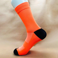 Chaussettes de compression sportives unisexe en nylon à motif uni, avec revers tricoté, mi-mollet, 8 couleurs, pour la course, le cyclisme et le basketball