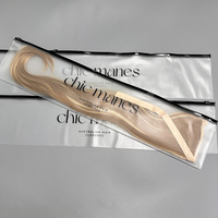 Sacs d'emballage pour extensions de cheveux de haute qualité, personnalisés, givrés, avec fermeture éclair, logo imprimé, sacs en PVC transparents avec fermeture éclair pour perruques
