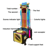 Hercules 2ème génération Indoor Sport Arcade Machine de loterie Marteau à pièces Console de jeu de boxe Fonction d'amusement Métal