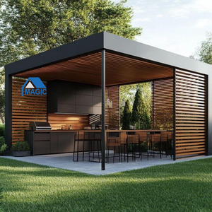Pergola moderne en aluminium avec toit à lames orientables, imperméable, <span class=keywords><strong>pour</strong></span> patio et véranda, pavillon en aluminium résistant aux intempéries - Product Image 4