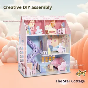 Piccola casa di esportazione di alta qualità 3D Puzzle Unisex camera modello Villa assemblaggio fai da te giocattolo di legno educativo regalo fatto a mano creativo - Product Image 2