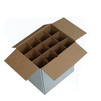 Boîte d'expédition ondulée kraft renforcée personnalisée pour bouteilles de vin en verre Avantage UV avec inserts en feuille