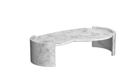 Meuble de salon en pierre de conception simple, table basse en marbre blanc cararra, décoration de veines naturelles, table à thé de luxe