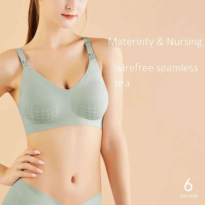 Ladymate ODM/OEM Sujetadores de maternidad Wire Free Front Buckle Maternity Bra breastfeeding maternity clothes nursing bra