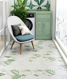 Brique hexagonale verte de couleur verte, mur de cuisine, salle de bain, <span class=keywords><strong>carrelage</strong></span> de balcon - Product Image 3