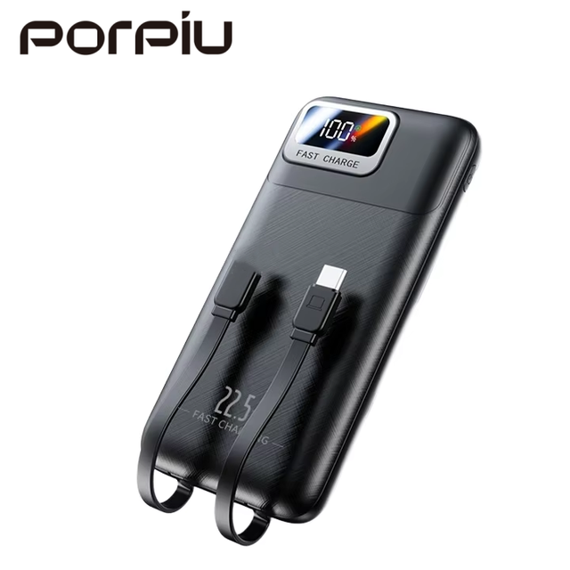 New Portable High Capacity Ultra Slim Fast Charging Power Bank 10000mAh PD 3.0 20W + QC 3.0 22.5W Max Digital Display Custom