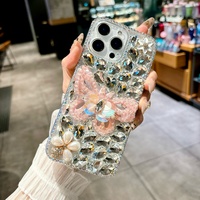 Coque de téléphone en TPU antichoc pour filles et femmes, avec paillettes de cristal et motif papillon, pour 16 Pro Max, nouveauté 2025