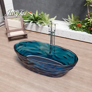<span class=keywords><strong>Baignoire</strong></span> transparente Jingtao, design vague de sirène, autoportante, vente directe usine, en résine, moderne et simple, <span class=keywords><strong>sans</strong></span> robinet, pour usage domestique et professionnel - Product Image 2