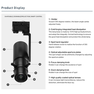 24W 30W casambi tuya App DMX mờ Nhôm dẫn theo dõi ánh sáng COB Chip shapeable khung tập trung cho Bảo tàng nghệ thuật phòng trưng bày máy chiếu - Product Image 3