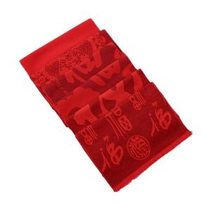 Écharpe de style rouge chinois traditionnel pour femmes en polyester épais au toucher cachemire pour l'automne hiver cadeau parfait pour les réunions annuelles - Product Image 5