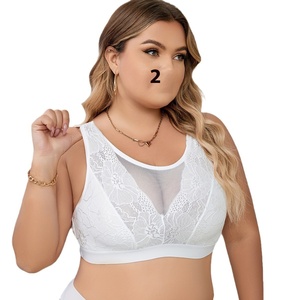 Soutien-Gorge TJ Sexy Grande <span class=keywords><strong>Taille</strong></span> Entièrement en Dentelle et Mesh Bonnets Profonds Bretelles Non Amovibles - Product Image 5