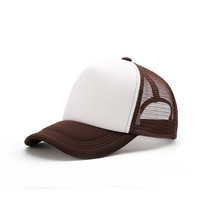 Gorra de camionero de espuma de malla de 5 paneles con logotipo de impresión de seda de 2 tonos de alta calidad personalizada para hombres y mujeres