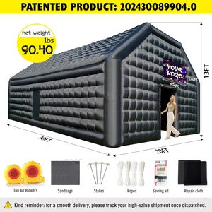 Tente <span class=keywords><strong>de</strong></span> discothèque gonflable noire 30x20x13 pieds avec deux souffleurs 680W, thème discothèque/disco pour anniversaires, événements scolaires, jardin - Product Image 2