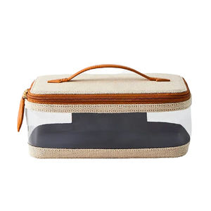 Custom Logo Professional Personalized Luxury Quality Cosmetic <b>Travel</b> Canvas Clear Makeup <b>Bag</b> - Product Image 1