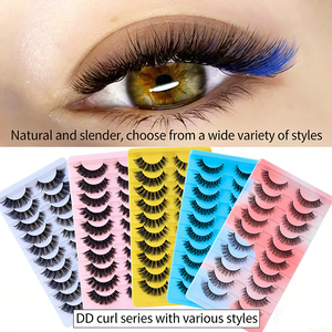 Cils artificiels russes style européen et américain, courbure DD, 10 paires, épais et naturels, fourniture directe usine - Product Image 1