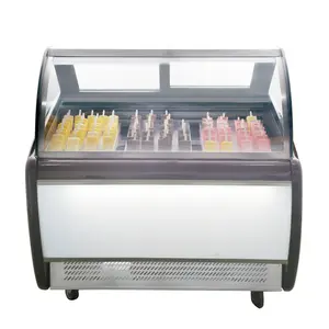 2024 tampilan es krim elektrik Supermarket Freezer untuk daging makanan ringan Italia Gelato es krim Showcase dengan sertifikasi CE