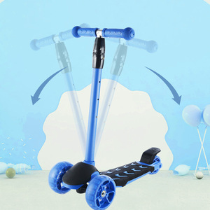 Trottinette pour enfants à trois roues, réglable en hauteur, légère, pour enfants de 3 ans et plus, bleue - Product Image 3