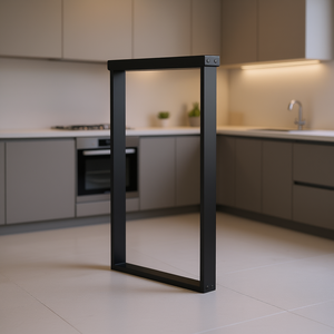 Black Powder Coated Steel Dining <b>Table</b> <b>Leg</b> Rectangular Elegant Furniture Accessory - Product Image 2