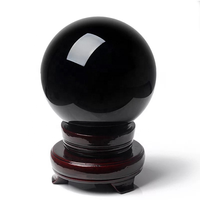 Sphère en marbre poli, boule de cristal de quartz foncé, boule de cristal en verre de marbre noir sans base pour décoration