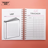 Carnet de planification hebdomadaire et quotidienne à spirale personnalisé 2026-2027 rose avec autocollants – Vente en gros