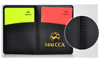 Cartera de Árbitro de Fútbol de PU Negro de Alto Rendimiento y Durabilidad con Tarjetas Rojas y Amarillas 12*9cm, Logotipo Personalizado Disponible