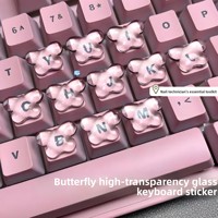 Protector de Teclado Transparente de Cristal para Uñas Largas, con Diseños de Corazón, Pata, Gato, Redondo, para Manicura, Adhesivo para Teclado Elevat