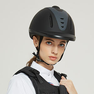 Casco da Equitazione Classico con Chiusura a Strappo Resistente, Attrezzatura Equestre per Cavaliere - Product Image 2