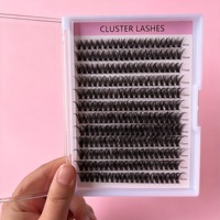 Kit d'extensions de cils à marque privée en DIY personnalisé, ensemble de cils en grappe manga 50D, emballage en gros