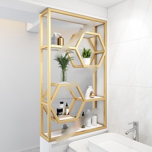 Estante de Pared Moderno Nórdico para Separar Ambientes, para Sala de Estar, Baño, Mampara de Vidrio Changhong, Entrada, Área Seca y Húmeda, Lavadero - Product Image 4